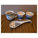 Boleslawiec Polish Pottery Spoon Rest & Bowls
