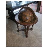 Vintage Wooden Globe Bar Cart