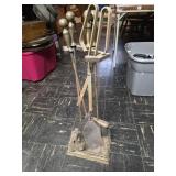Vintage Brass Fireplace Tool Set