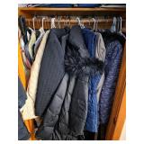 Closet of Misc Women's Coats 2XL / 3XL, Umbrellas