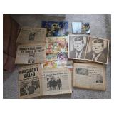 JFK Assassination Newspapers & Molson Posters