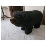 Plush Black Bear Foot Stool