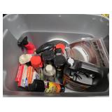 Bin of Bug Sprays & Smoke Detector