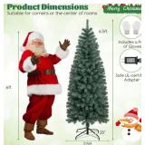 Costway Pre-Lit Artificial Christmas Tree Slim