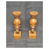 Hand Carved Wooden African Tribal Heads