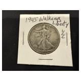 1945 Walking Liberty Half Dollar 90% Silver