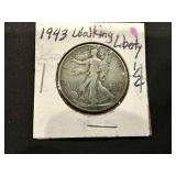 1943 Walking Liberty Half Dollar 90% Silver