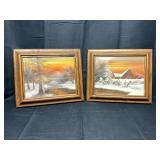 Everett Woodson Small Oil on Canvas Paintings