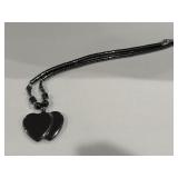 Double Heart Hematite 17' Necklace