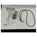 Moonshine Crystal Pendant w/24' Silvertone & 20'