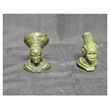 Hand Carved Green Verdite Stone Tribal Busts