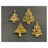 (4) Christmas Tree Pins Marked