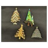 (4) Christmas Tree Pins Marked