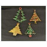 (4) Christmas Tree Pins Marked