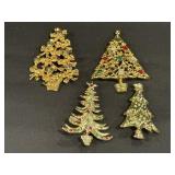 (4) Christmas Tree Pins Marked