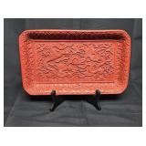Chinese Cinnabar Dragon Tray