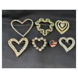 (7) Heart Pins