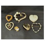 (7) Heart Pins