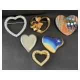 (6) Heart Pins