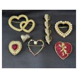 (7) Heart Pins