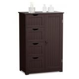 Costway 4 Drawer Bathroom Cabinet Brown