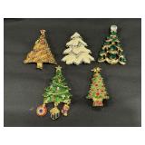 (5) Christmas Tree Pins Marked