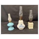 (3) Vintage Mini Oil Lamps