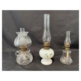 (3) Vintage Mini Oil Lamps