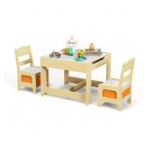 Costway Kids Table Chairs Set With Storage Boxes