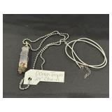 Ocean Jasper Crystal Pendant w/24' Silvertone &