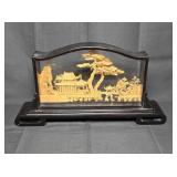 Chinese Hand Carved Cork Diorama