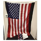 (2) American Flags 1 Embrodiered 1 Printed  3 x 5