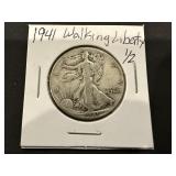 1941 Walking Liberty Half Dollar 90% Silver