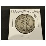 1936 Walking Liberty Half Dollar 90% Silver