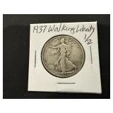 1937 Walking Liberty Half Dollar 90% Silver