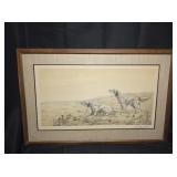 Leon Danchin English Setters Signed Lithograph