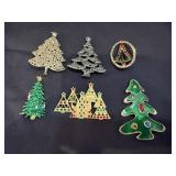 (6) Christmas Tree Pins