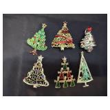 (6) Christmas Tree Pins