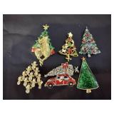 (6) Christmas Tree Pins