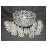 Large Punch Bowl w/ 18 Cups