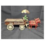 Vintage Cast Iron Horse Drawn Vegetable Cart