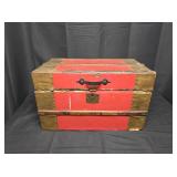 Vintage Small Wooden Trunk