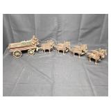 Vintage Cast Iron Horse Drawn Beer Cart