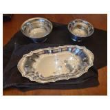 Silver Plate Bowls & Serving Plate