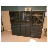 Multi Section Glass Front Cabinet w/ Drawers