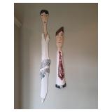 Elongated Wooden Wall Art Figures