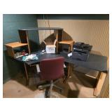 Computer Desk, Chair and Contents