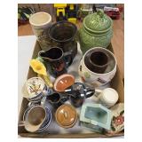 Tray of Pitchers & Various Ceramics