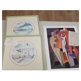 Framed Watercolor Prints & Steriolithograph