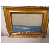Framed Seascape Oil Painting